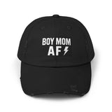 Boy Mom AF Distressed Cap, Trendy Unisex Hat, Gift for Moms, Casual Wear, Fashion Accessories, Mother's Day Gift