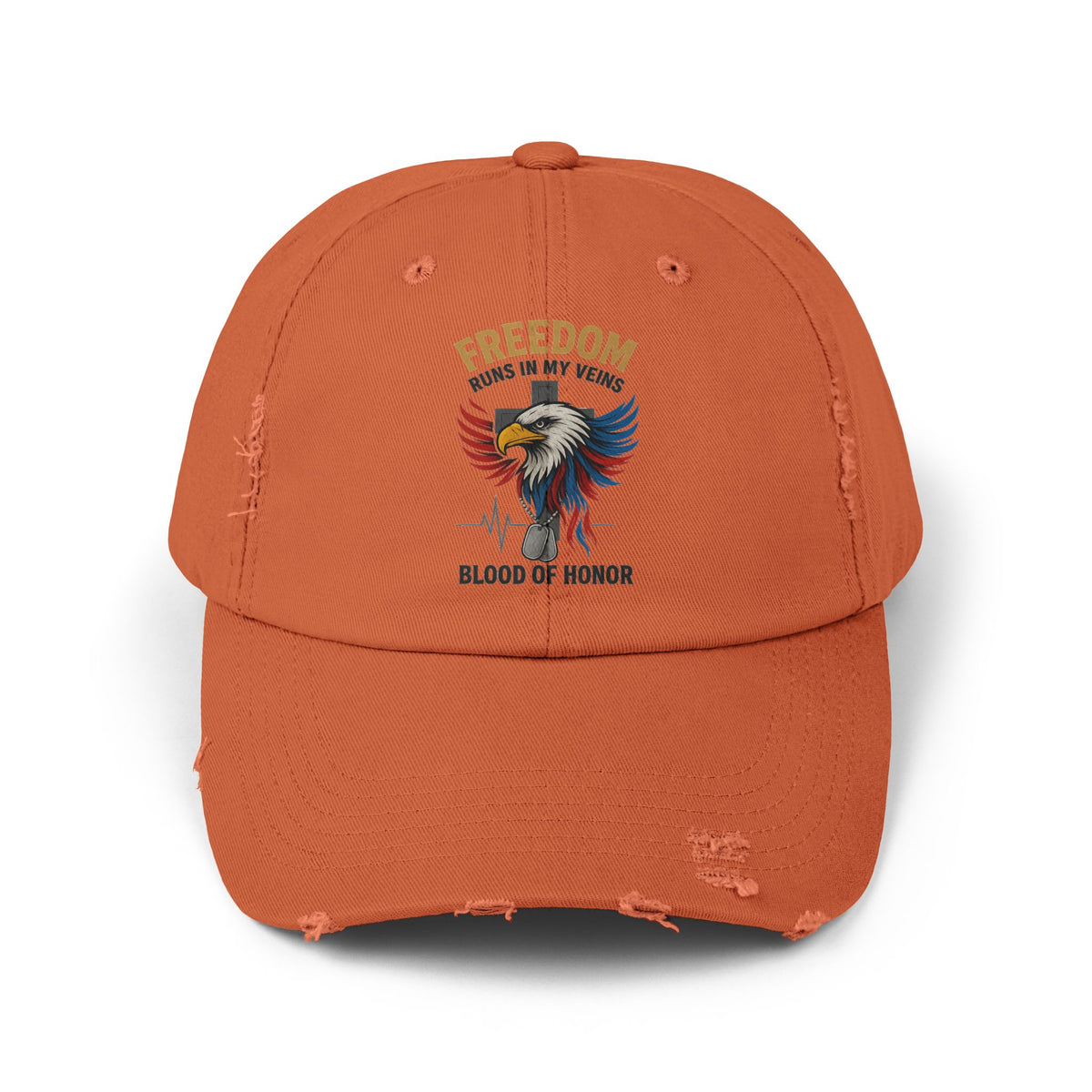 Freedom Runs In My Veins Distressed Cap