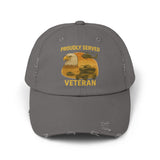 Unisex Distressed Cap for Veterans, Proudly Served