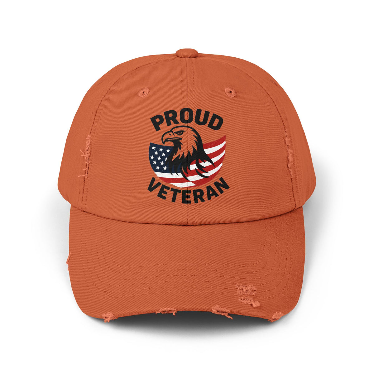Proud Veteran Unisex Distressed Cap, Patriotic Hat for Veterans, Casual Adjustable Cap, Gifts for Military Families, Distressed Baseball Cap