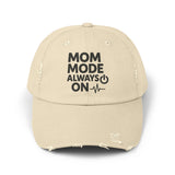 Unisex Distressed Cap with 'Mom Mode Always On' Design | Trendy Hat for Moms, Casual Wear, Gift for Mother's Day, Birthday, Parenting, [...]