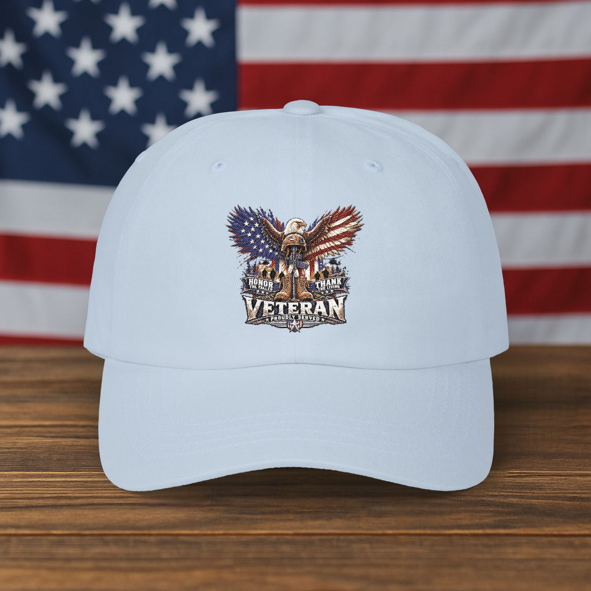 Veteran Eagle Dad Cap – American Flag Military Tribute Hat