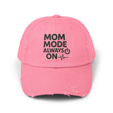 Unisex Distressed Cap with 'Mom Mode Always On' Design | Trendy Hat for Moms, Casual Wear, Gift for Mother's Day, Birthday, Parenting, [...]
