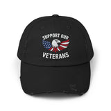 Unisex veteran dad cap supports our veterans with eagle