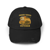 Unisex Distressed Cap for Veterans, Proudly Served