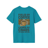 Coffee Chaos Unisex T-Shirt, Funny Veteran Tee