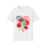 Patriotic Floral Dog Tag Unisex T-Shirt