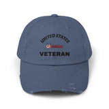 Distressed Veteran Cap - Unisex, Adjustable Baseball Hat, Gift for Veterans, Casual Everyday Wear, Patriotic Style