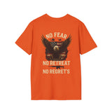 Unisex Graphic Tee | No Fear, No Retreat, No Regrets T-Shirt