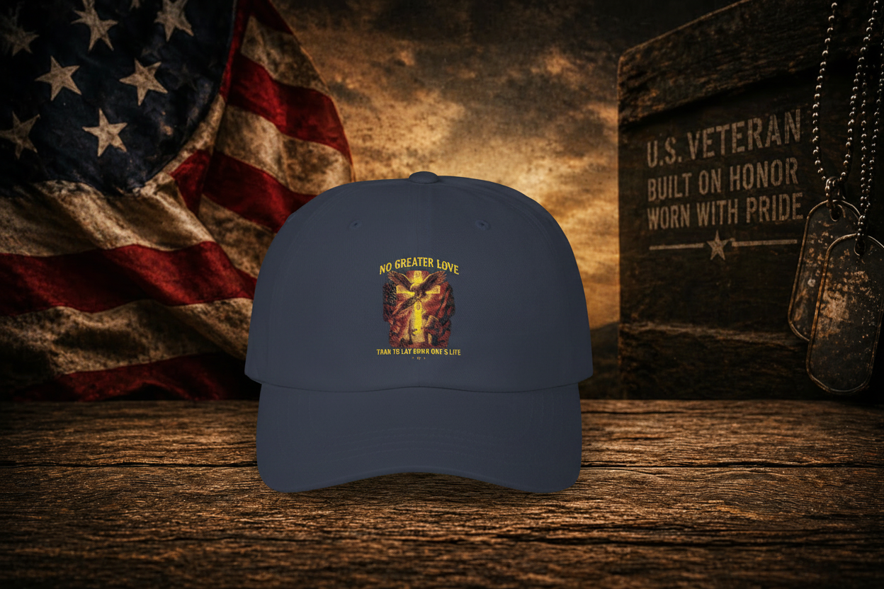No Greater Love Baseball Hat - Patriotic Veteran Mockup